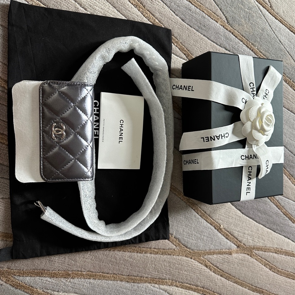 Chanel Coco Punk metallic silver ombré leather Belt bag. CHANEL - Picture 11 of 13